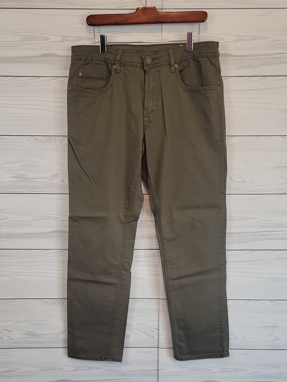 Buffalo David Bitton Archer Olive Green Casual Pants Mens Size 34" X 30"